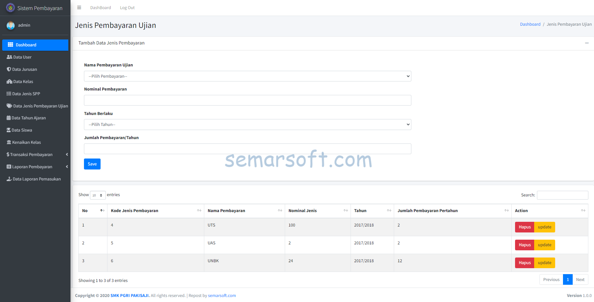 Download Aplikasi Pembayaran Sekolah Berbasis Web (Codeigniter)