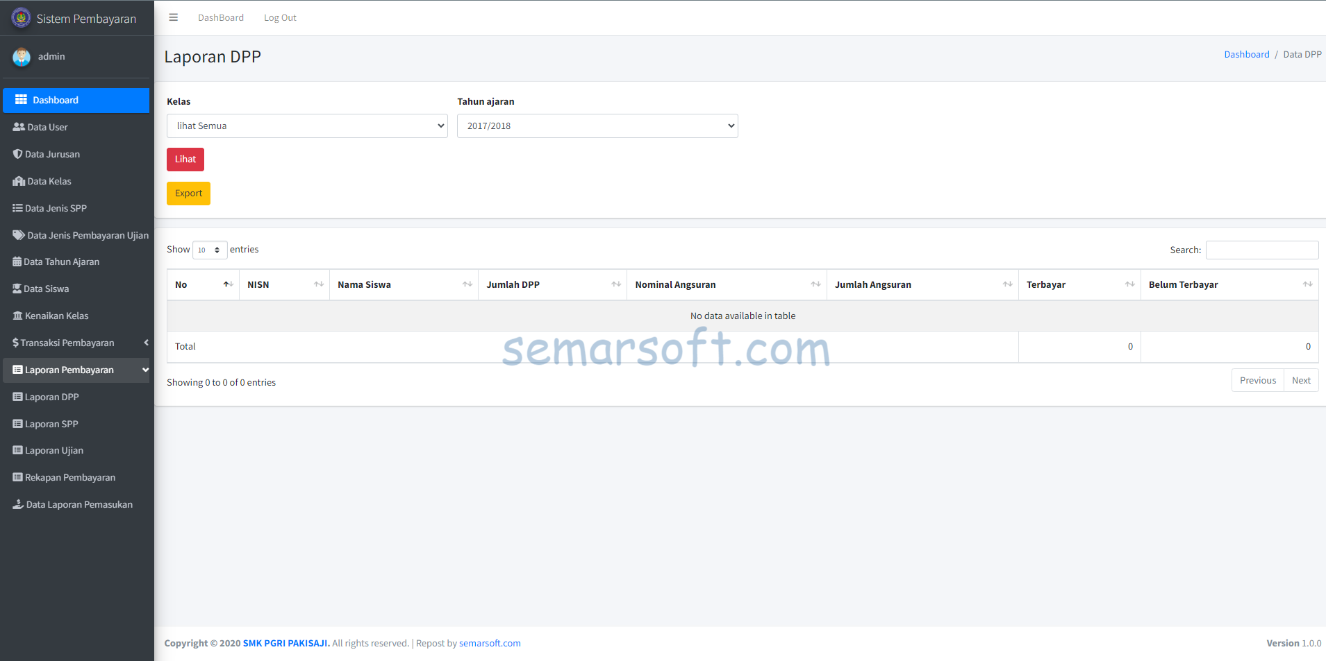 Download Aplikasi Pembayaran Sekolah Berbasis Web (Codeigniter)