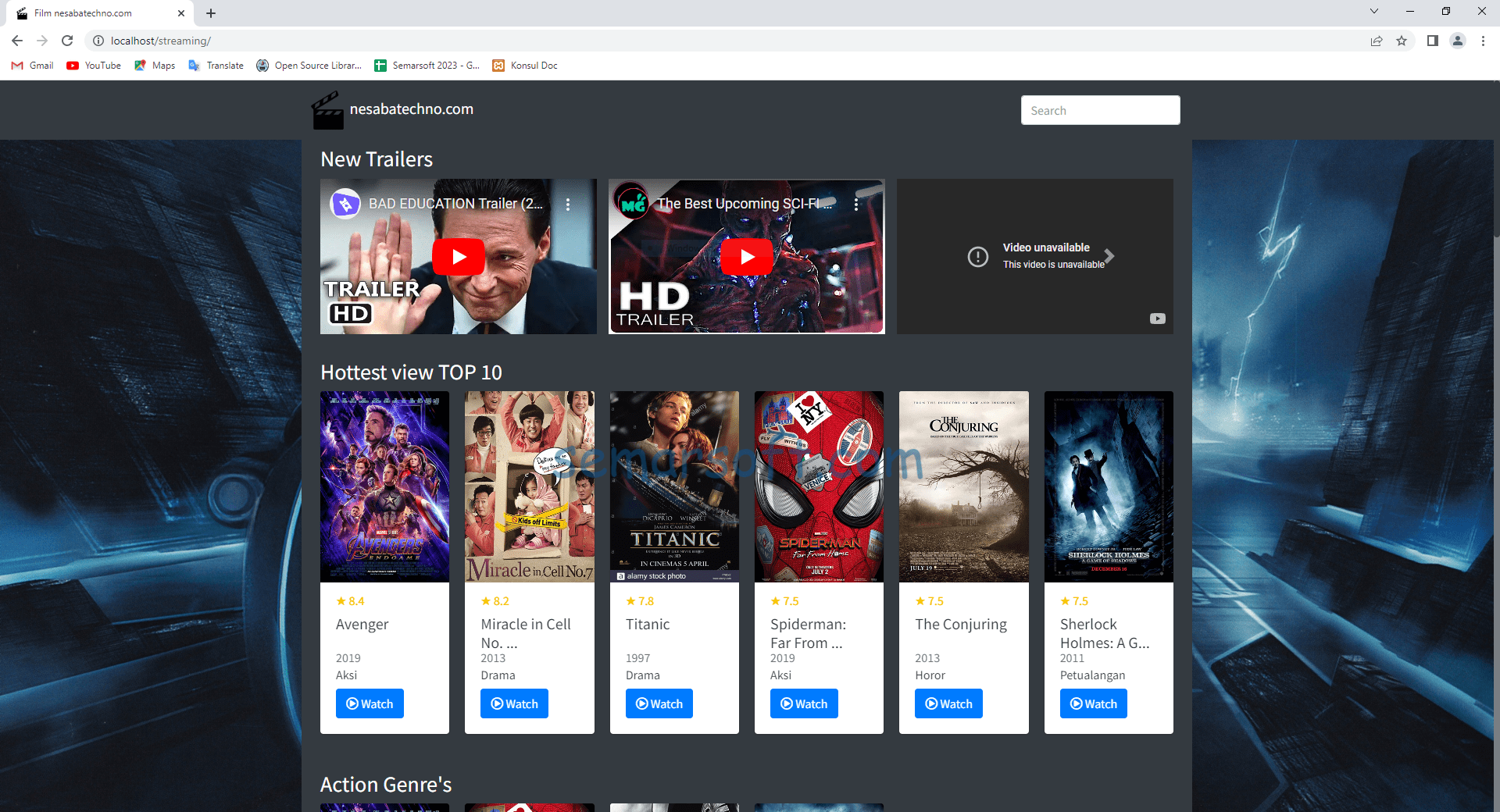 Download Aplikasi Streaming Film Berbasis Web (PHP)