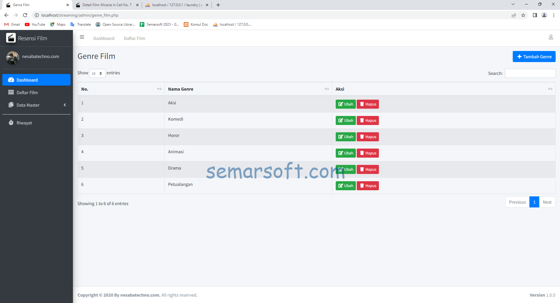 Download Aplikasi Streaming Film Berbasis Web (PHP)