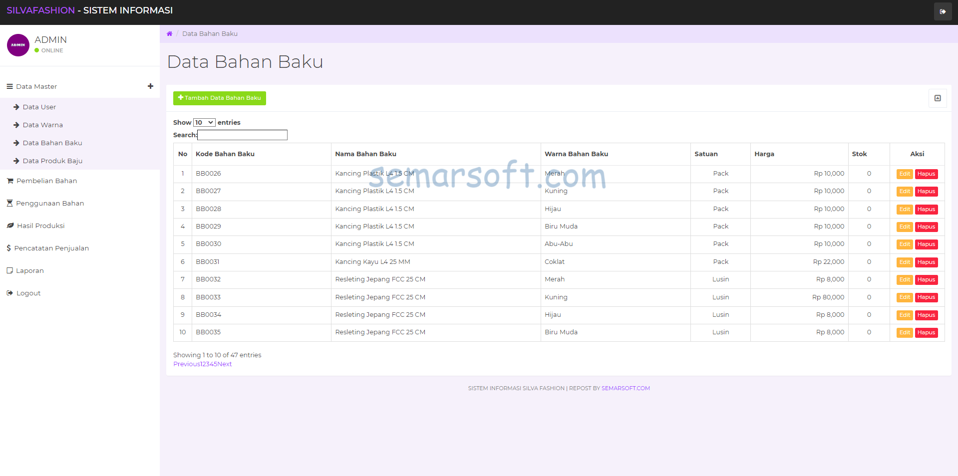 Download Aplikasi Penjualan Konveksi Berbasis Web (Codeigniter)