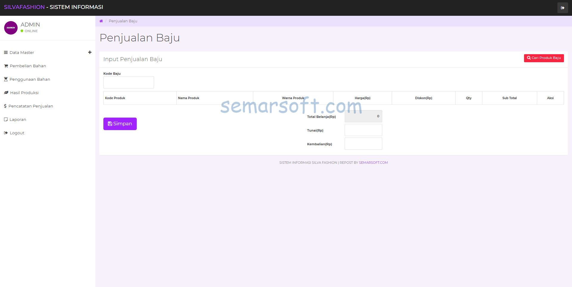 Download Aplikasi Penjualan Konveksi Berbasis Web (Codeigniter)