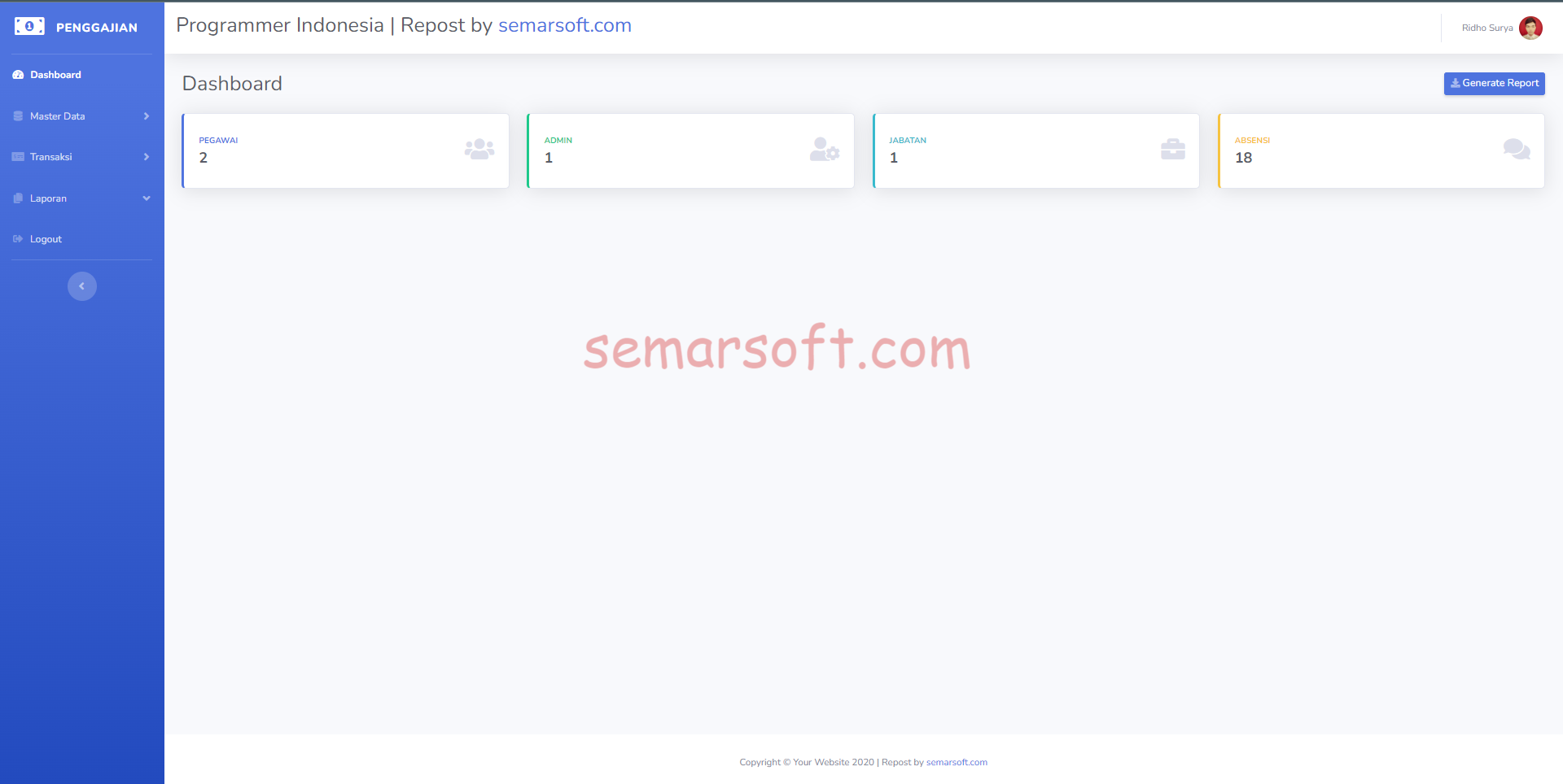Download Aplikasi Penggajian Pegawai Berbasis Web (Codeigniter)
