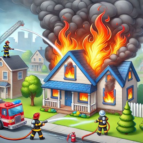 Cegah Kebakaran rumah terbakar dengan api yang nyata