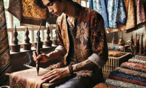 Anak Sedang Membatik Kain Batik