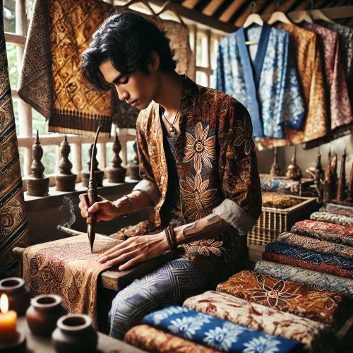 Anak Sedang Membatik Kain Batik