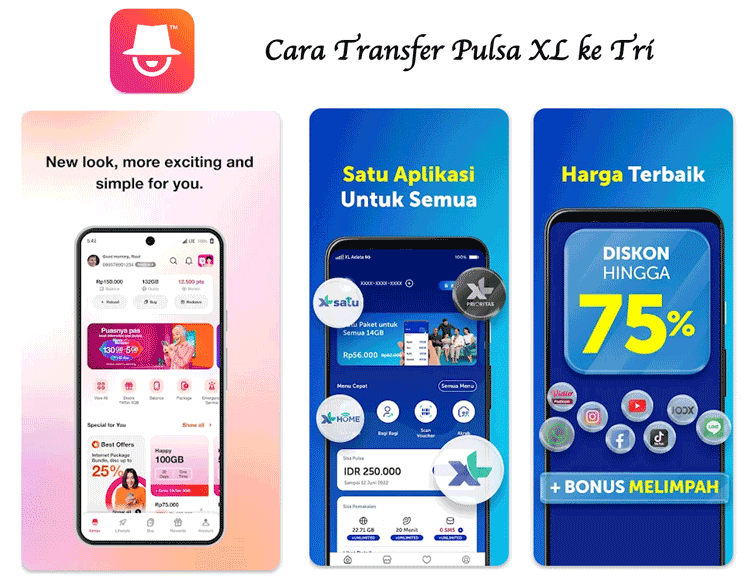 Cara Transfer Pulsa Tri ke XL, 3 Cara Transfer Pulsa XL ke Tri