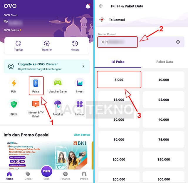 Cara Transfer Pulsa dari XL ke Telkomsel, mengisi pulsa dengan aplikasi ovo