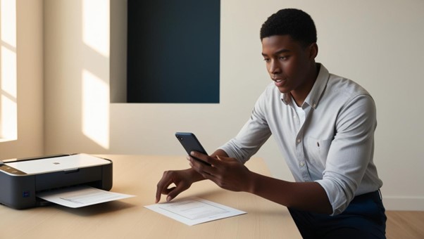 Gambar 1. Cara print lewat HP