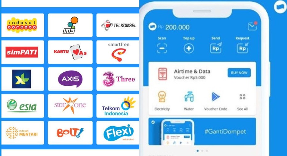 Cara Transfer Pulsa XL ke Tri,  Membeli pulsa dengan menggunakan Aplikasi Dana