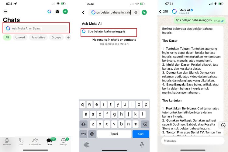 Cara Chat Meta AI di WhatsApp, Mulai Chat Langsung dengan Meta AI