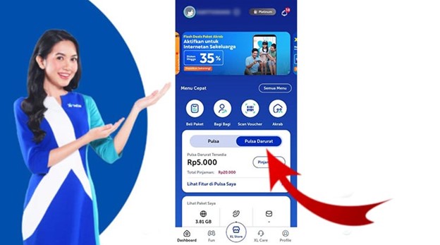 Cara Pinjam Pulsa Darurat XL, Cara Pinjam Pulsa Darurat XL Lewat Aplikasi myXL