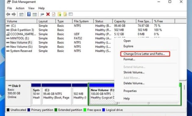 Gambar 2. Hapus partisi lewat disk management