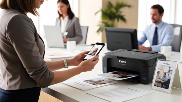 Gambar 1. Cara print dari HP ke printer canon