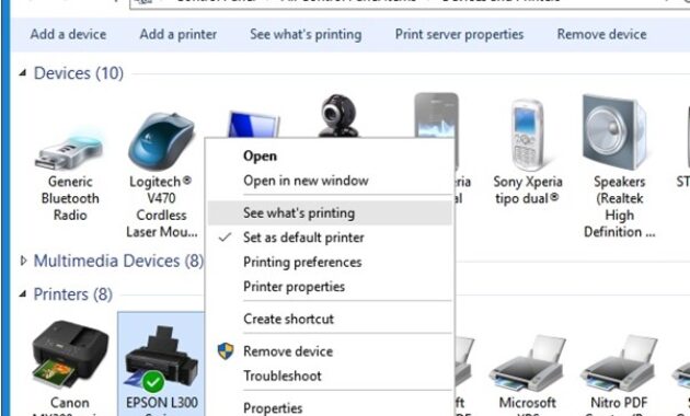 Gambar 2. Aktifkan printer sharing di laptop utama