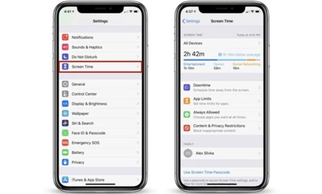 Gambar 3. Hide aplikasi via screen time settings