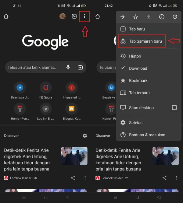 Cara Mengaktifkan Mode Incognito, Cara Mengaktifkan Mode Incognito di Google Chrome