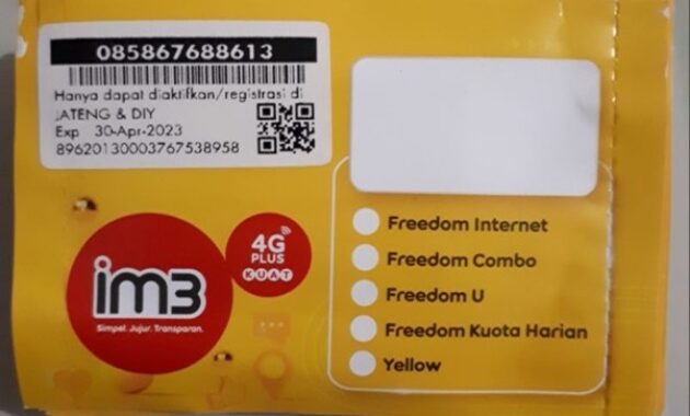 Gambar 2. Awalan nomor 085 juga merupakan kartu Indosat