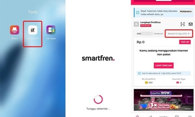 Gambar 3. Cek lewat aplikasi mysmartfren