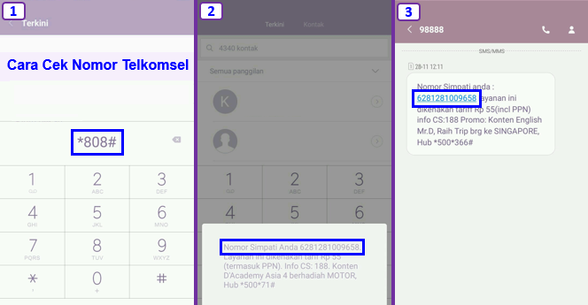 0852 kartu apa, Cara Cek 0852 Itu Telkomsel Apa Bukan? menggunakan Kode Dial *808#
