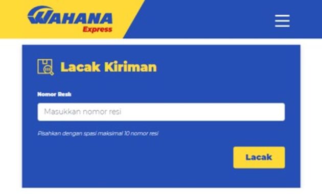 Gambar 3. Lacak pengiriman lewat resi wahana
