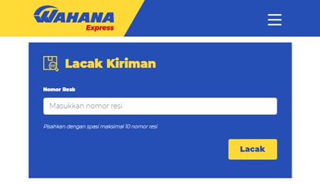 Gambar 3. Lacak pengiriman lewat resi wahana