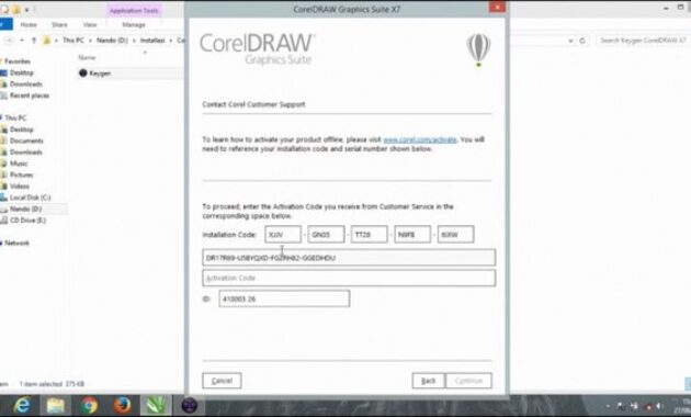 Gambar 3. Aktivasi coreldraw x7 gratus dengan mode trial