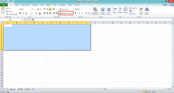 Gambar 1. Cara menghilangkan garis di excel