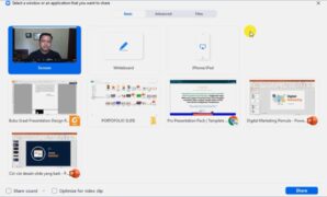 Gambar 1. Cara share screen di zoom