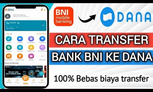 Gambar 1. Cara transfer BNI ke DANA lewat ATM dan biayanya
