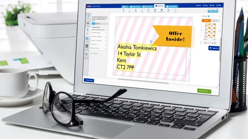 Membuat Label Undangan di Word, Alternatif Selain Word untuk Membuat Label Undangan contohnya Avery Design & Print