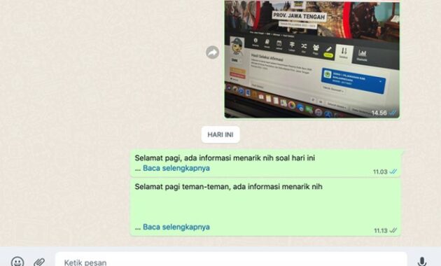 Gambar 2. Menulis pesan panjang secara manual