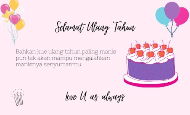 Gambar 2. Kata-kata romantis ulang tahun untuk pacar