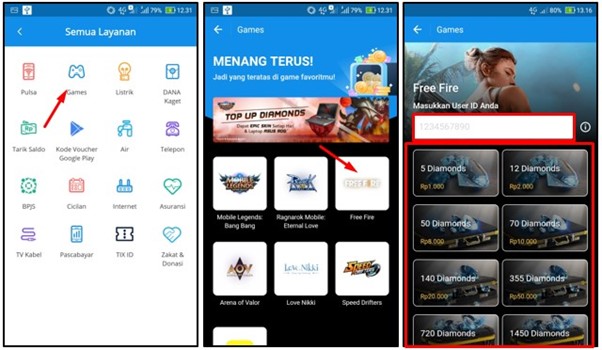 Gambar 1. Top Up FF Dana