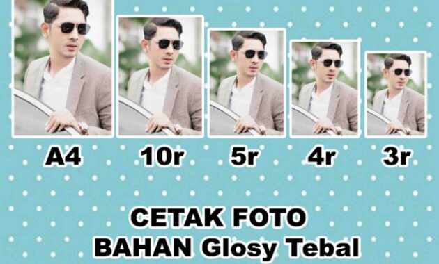 Gambar 2. Panjang dan lebar foto 3R