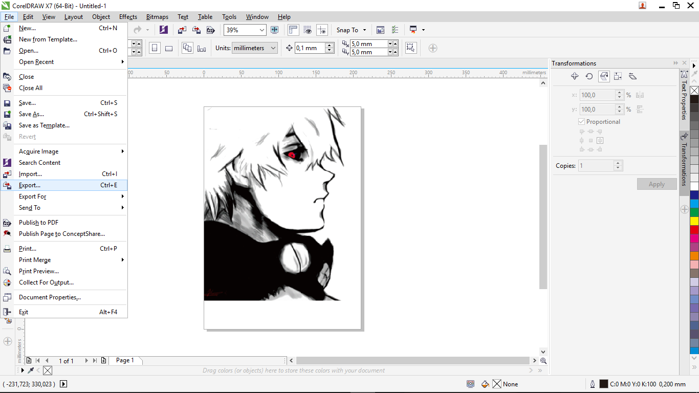 CorelDRAW X7 Gratis, Simpan dan Export Desainmu 