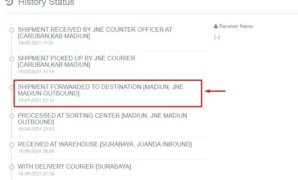 Arti Shipment Forwarded to Destination JNE, Arti Shipment Forwarded to Destination JNE