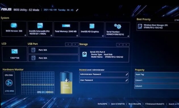 Gambar 1. BIOS Asus laptop
