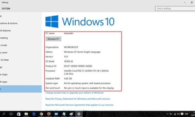 Gambar 3. Spesifikasi windows laptop harus cukup