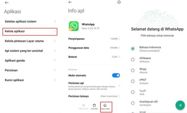 Gambar 2. Langkah dasar: clear cache + force stop