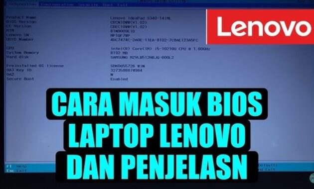 Gambar 1. Cara masuk BIOS lenovo
