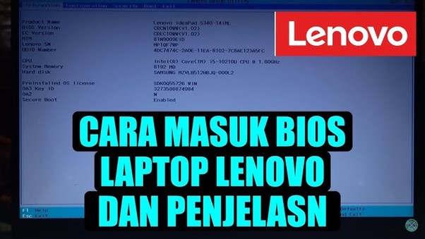 Gambar 1. Cara masuk BIOS lenovo
