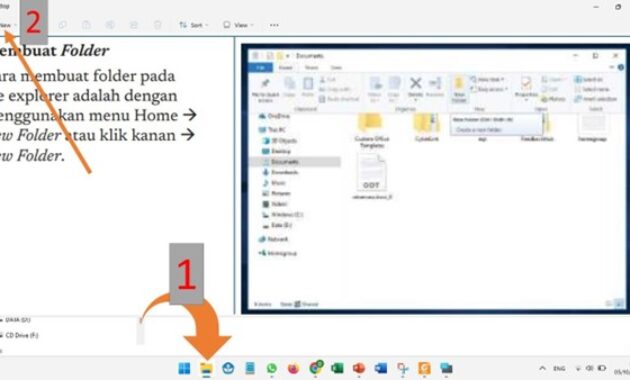 Gambar 1. Cara membuat folder baru di laptop