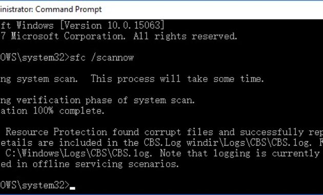 Gambar 2. Cek dan perbaiki file sistem yang rusak