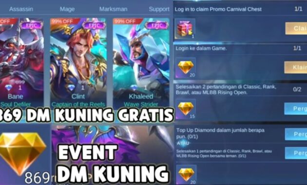 Gambar 2. Cara mendapatkan token kuning di event ini