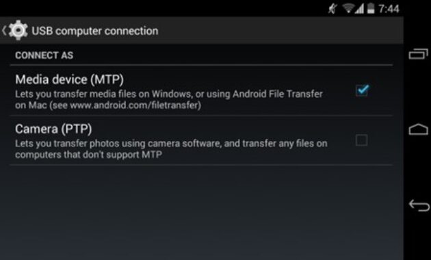 Gambar 2. Perbedaan utama mode MTP dan PTP