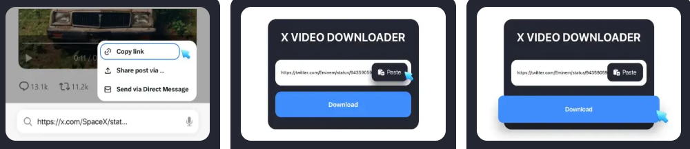 Cara download video dari X