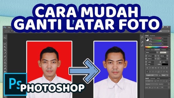 Gambar 1. Cara edit background foto photoshop