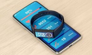 Gambar 1. Teknologi wearable fitness tracker dengan sensor pintar